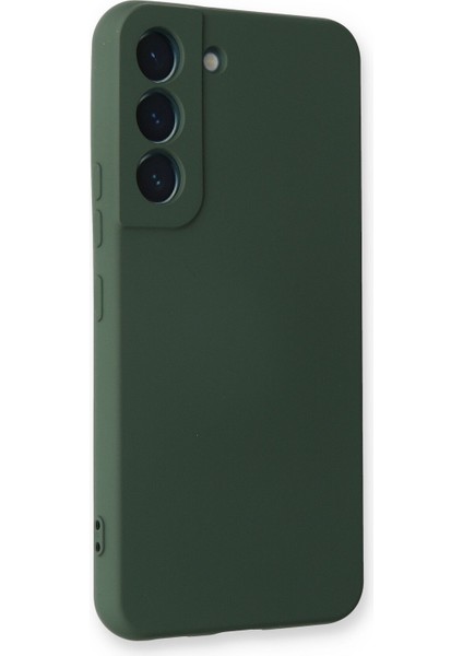 Samsung Galaxy S22 Plus Kılıf Nano Içi Kadife Silikon - Koyu Yeşil 300099