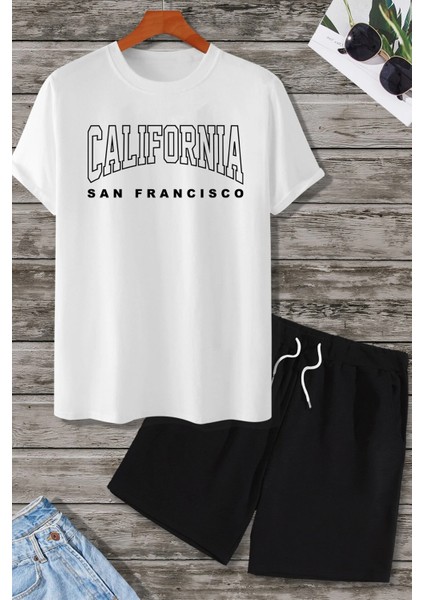 Only Trendwear Unisex California Baskılı Şort Takım