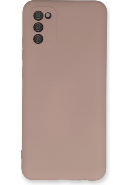 Samsung Galaxy A03S Kılıf Nano Içi Kadife Silikon - Pudra 300099