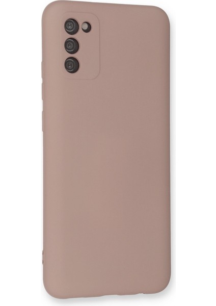 Samsung Galaxy A03S Kılıf Nano Içi Kadife Silikon - Pudra 300099