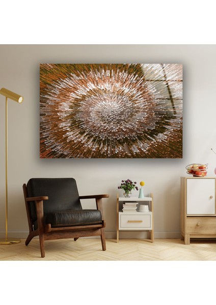 Kahverengi Soyut Cam Duvar Tablosu