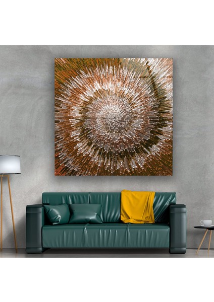 Kahverengi Soyut Cam Duvar Tablosu modelleri