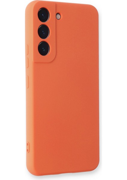 Samsung Galaxy S22 Plus Kılıf Nano Içi Kadife Silikon - Turuncu 300099