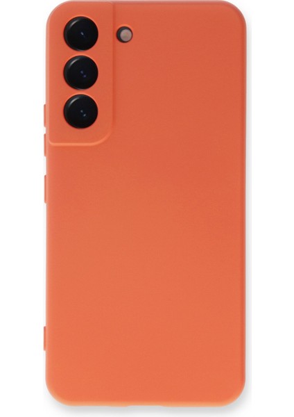 Samsung Galaxy S22 Plus Kılıf Nano Içi Kadife Silikon - Turuncu 300099