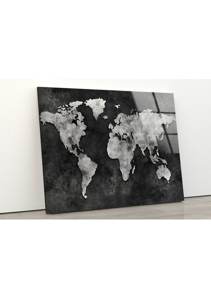 Modern Dünya Haritası Temperli Cam Duvar Tablosu fiyatları