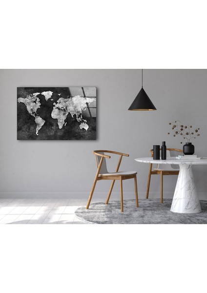 Modern Dünya Haritası Temperli Cam Duvar Tablosu fırsatları
