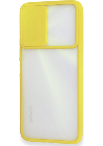 Vivo Y20 Kılıf Palm Buzlu Kamera Sürgülü Silikon - Sarı 300099 modelleri