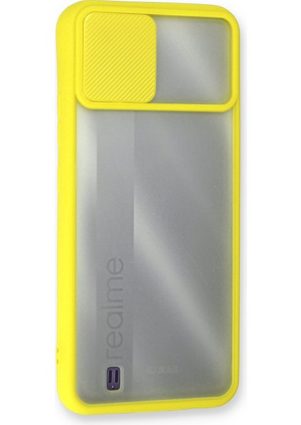 Realme C11 2021 Kılıf Palm Buzlu Kamera Sürgülü Silikon - Sarı 300099 fiyatları