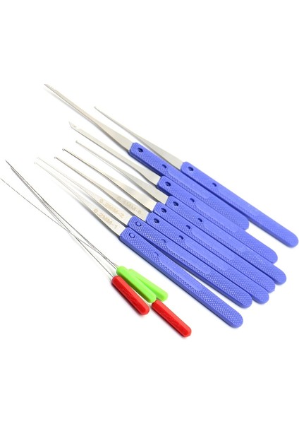 12 Adet Mavi Kilit Seçim Kırık Anahtar Otomatik Çilingir Aracı Anahtar Çıkarıcı Donanım Paslanmaz Çelik Saplar Diy El Aletleri (Yurt Dışından)