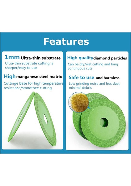 Cam Kesme Diski, Elmas Testere Bıçağı Kesim Cam Kesme Diski Tekerleği, Döner Alet Aksesuarları Için Kesme Diskleri Seti (5 Adet) (Yurt Dışından) indirimleri