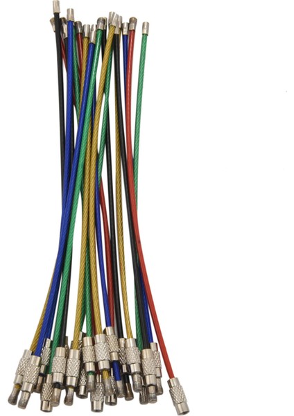 20 Paket Renkli Naylon Kaplı Paslanmaz Çelik Tel Anahtarlıklar 2mm 6.3 Inç Uçak Kablosu Anahtarlık Döngüler Asılı Bagaj Etiketleri Veya Kimlik Etiketleri Için (Yurt Dışından)