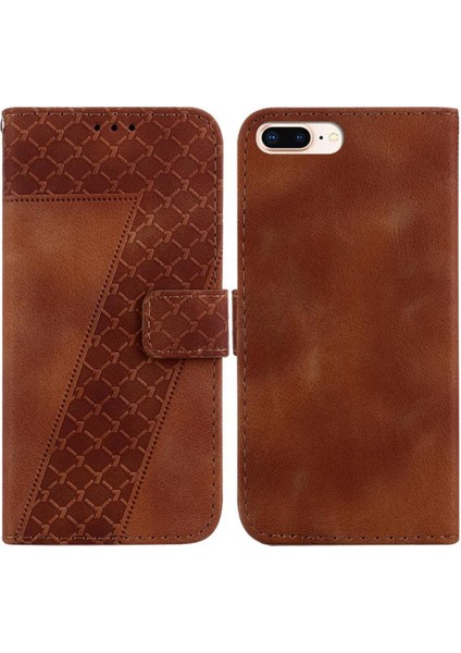 Iphone 8 Artı/7 Artı Kart Yuvası Fonksiyonu Kabartmalı Desen Pu Telefon Kılıfı (Yurt Dışından)