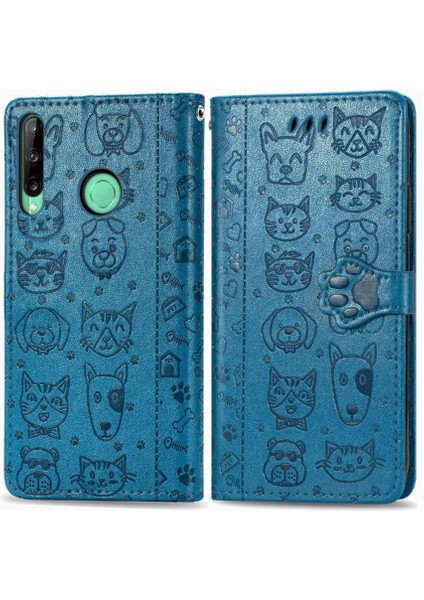 Huawei Y7P Kısa Kayış Darbeye Deri Çevirin Telefon Kılıfı (Yurt Dışından)