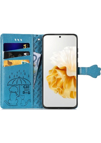 Huawei P60 Pro Karikatür Hayvanlar Kısa Kayış Darbeye Çevirin Telefon Kılıfı (Yurt Dışından)