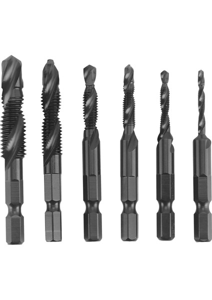 6 Adet Matkap Dokunun Uç Seti Hss Matkap ve Dokunun Ucu Seti Vida Dokunarak Ucu Aracı Hex Shank Takım Kiti Metrik Konu M3-M10 (Yurt Dışından)