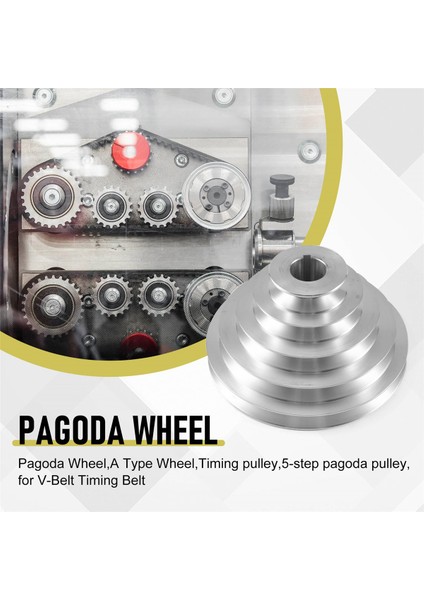 25MM Delik Alüminyum Pagoda Tekerleği A Tipi 5 Adımlı Pagoda Kasnak Tekerleği V-Kayış Triger Kayışı (Yurt Dışından)