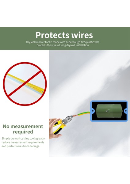 Alçıpan Çıkış Işaretleyici, Elektrik Çıkışları Için Alçıpan Işaretleme Aracı, Tel Koruma Alçıpan Elektrik Kutusu Bulucu Siyah (Yurt Dışından)