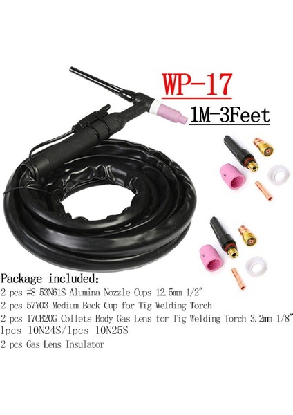 WP17 150A Tıg Torcu 1m Komple Esnek Kafalı Hava Soğutma W Sarf Malzemeleri (Yurt Dışından) modelleri