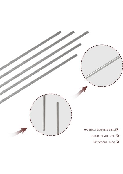 5 Adet Dıy Rc Modeli Paslanmaz Çelik Dairesel Yuvarlak Çubuk Çubuk 500MM x 3mm (Yurt Dışından) indirimleri