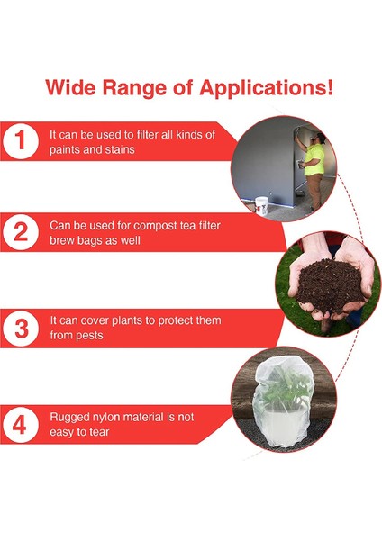 25 Adet 5 Galon Elastik Üst Boya Süzgeç Çanta Beyaz Ince Örgü Çanta Topraksız Boyama Bahçe Için Boya Filtre Torbası (Yurt Dışından) indirimleri