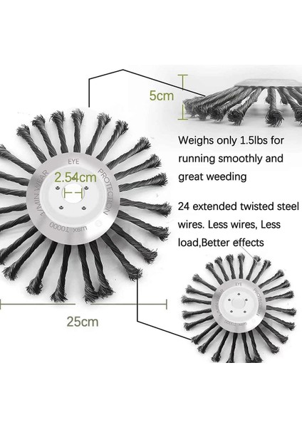 10 Inç Ot Çelik Tel Fırça, Üniversal Adaptörlü Tel Kesme Bıçağı, Çelik Tel Fırça Kesici Ek Parçaları (Yurt Dışından) fırsatları