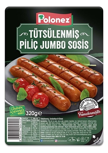 Tütsülenmiş Piliç Jumbo Sosis 320 gr