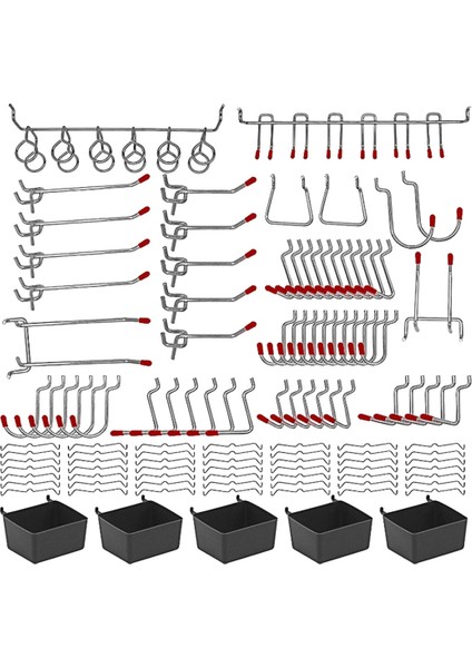 114 Adet Peg Board Kanca Çeşitleri, Metal Kanca Setleri, Delikli Plaka Kutuları, Depolama Sistemi Araçlarını Düzenlemek Için Peg Kilitler (Yurt Dışından)
