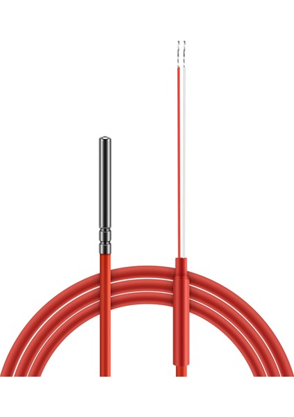 2 Telli PT1000 Sıcaklık Sensörü Termistör Silikon Jel Kaplamalı 1.5 Metre Prob 45MM x 5mm -50-180 Santigrat Rtd'ler (Yurt Dışından)