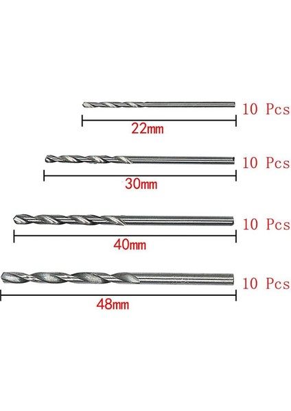 40 Parça 0.5mm-2.0mm Düz Şaft Mini Matkap Ucu Seti Minik Mini Küçük Matkap Uçları Tam Zemin Hss Büküm Matkap Dil Için (Yurt Dışından)