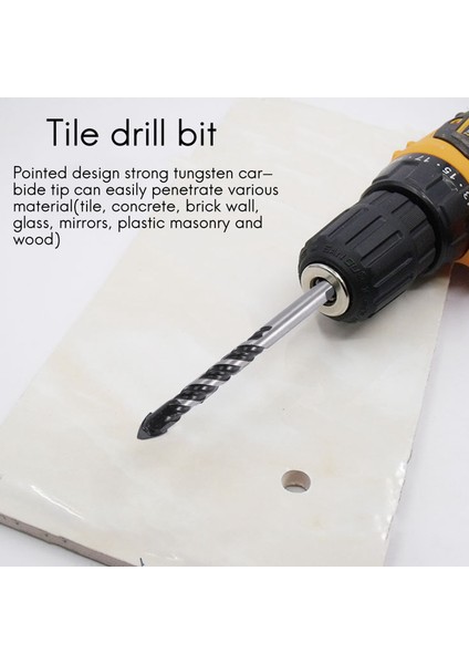Porselen Seramik Karo, Beton, Tuğla Duvar, Cam, Ayna, Plastik Duvar ve Ahşap Için Tungsten Karbür Matkap Ucu Seti (3 4 5 6 8 10 12MM) (Yurt Dışından)