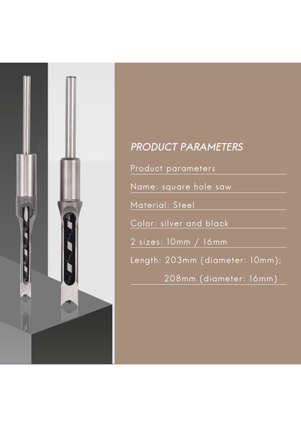 10MM/16MM Kare Delik Mortiser Matkap Ucu Zıvana Açma Keski Ağaç Işleme Elektrikli Matkap Aletler (Yurt Dışından)