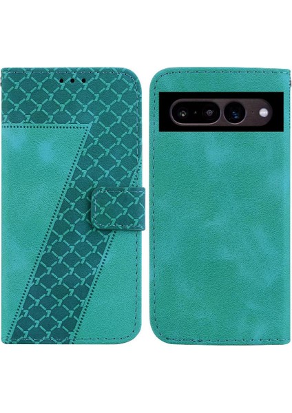 Google Piksel 7 Pro Pu Deri Kabartmalı Desen Flip Folio Telefon Kılıfı (Yurt Dışından)