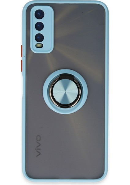 Vivo Y20 Kılıf Montreal Yüzüklü Silikon Kapak - Buz Mavi 300099