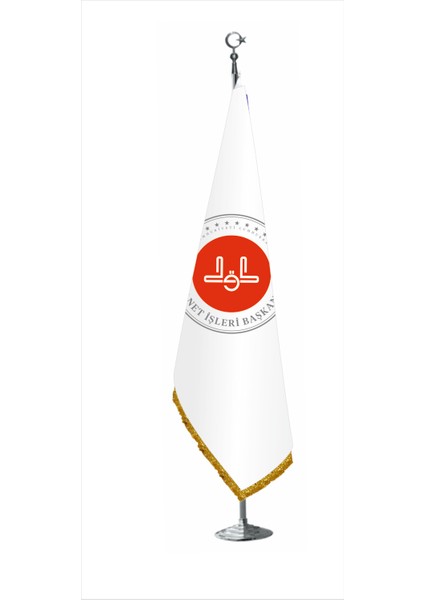 Diyanet İşleri Başkanlığı Logolu Makam Bayrağı Krom Direkli