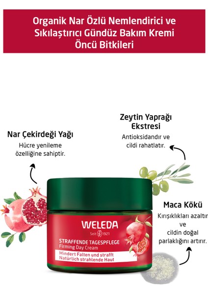 Pomegranate & Maca Peptides Organik Nar Özlü Nemlendirici ve Sıkılaştırıcı Gündüz Bakım Kremi 40ML