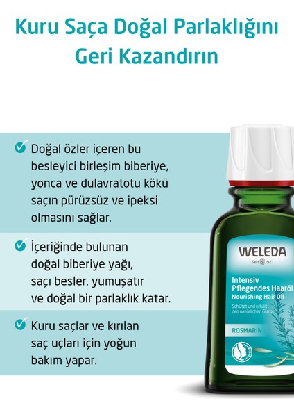 Rosemary Conditioning Hair Oil Organik Biberiye Özlü Besleyici Saç Bakım Yağı 50ML