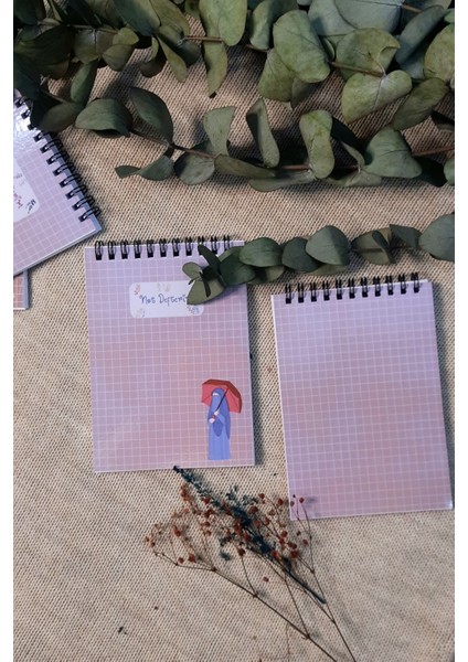 Rahmet Yağmuru Hicabi A 6 Tel Spiralli Kareli Not Defteri Notepad Memo Pad Bloknot