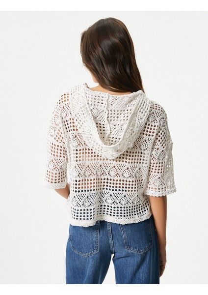 Crop Ajurlu Sweatshirt Kısa Kollu fırsatları