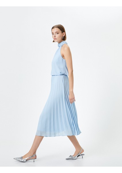 Pileli Mini Etek Normal Bel