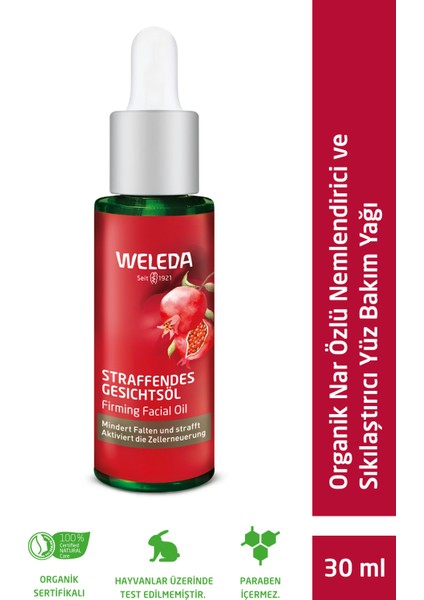 Pomegranate Firming Organik Nar Özlü Nemlendirici ve Sıkılaştırıcı Yüz Bakım Yağı 30ML