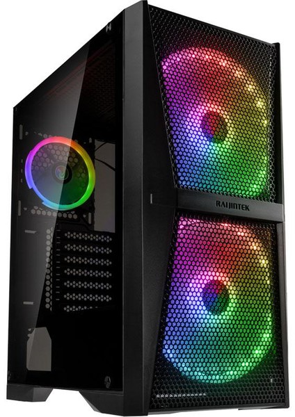 Silenos Ms Pro 2X20CM Argb Fanlı, Tempered Glass Yan ve Mesh Ön Panel, Type-C Atx Bilgisayar Kasası (RJ-0R20B00205)
