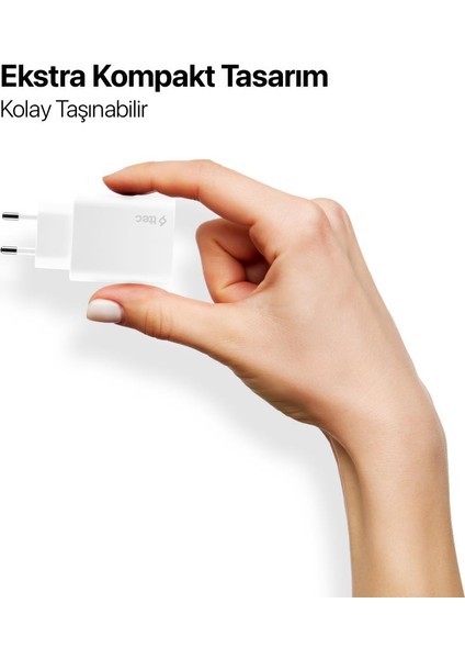 Gan 50W 2x Pd Type C Girişli Süper Hızlı Şarj Aleti, Isı ve Akım Korumalı Şarj Adaptörü Başlığı