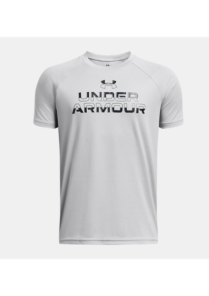 Erkek Çocuk UA Tech Split Wordmark Kısa Kollu 1383010-011