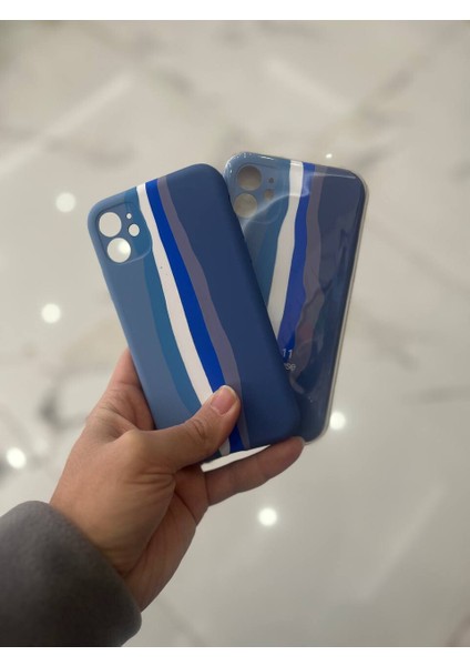 iPhone 11 Uyumlu Rainbow Renkli Şeritli Lansman Silikon Darbe Emici Telefon Kılıfı modelleri
