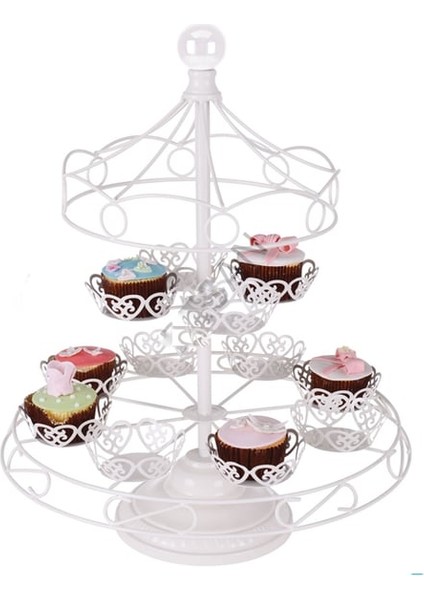 Metal Cupcake Standı Atlıkarınca - 12'li