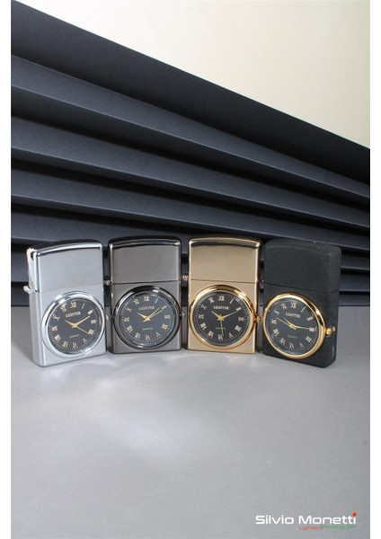 Altın Özel Tasarım Kapaklı Saatli Model Gazlı Çakmak 24CSM808BMR02 indirimleri