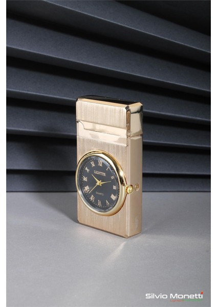 Altın Özel Tasarım Kapaklı Saatli Model Gazlı Çakmak 24CSM810MCZR03 fiyatları