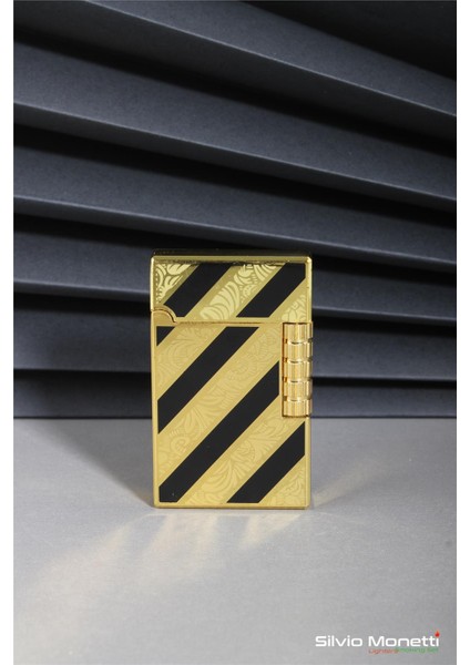 Siyah Altın Özel Tasarım Kapaklı Model Gazlı Çakmak 24CSM812ATR01