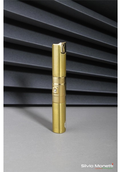 Altın Taşlı Ince Tasarım Gazlı Çakmak 24CSM837MR04