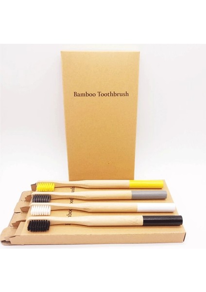 Sarı Stil Bambu Diş Fırçası Doğal Çevre Dostu Malzeme Küçük Kafa Yuvarlak Bambu Sert Kıllar Ahşap Diş Fırçası Ağız Bakımı (Yurt Dışından)